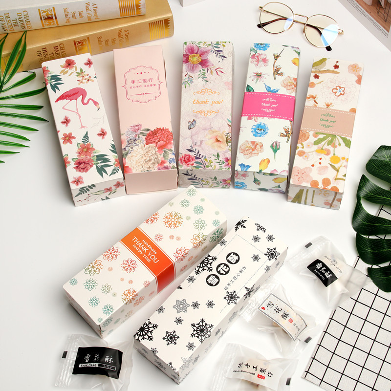 雪花酥包装盒绿豆糕曲奇饼干袋牛轧糖3粒装蛋黄酥纸盒