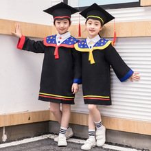 新款儿童博士服毕业礼服幼儿园学士服博士帽小学毕业照服装批发