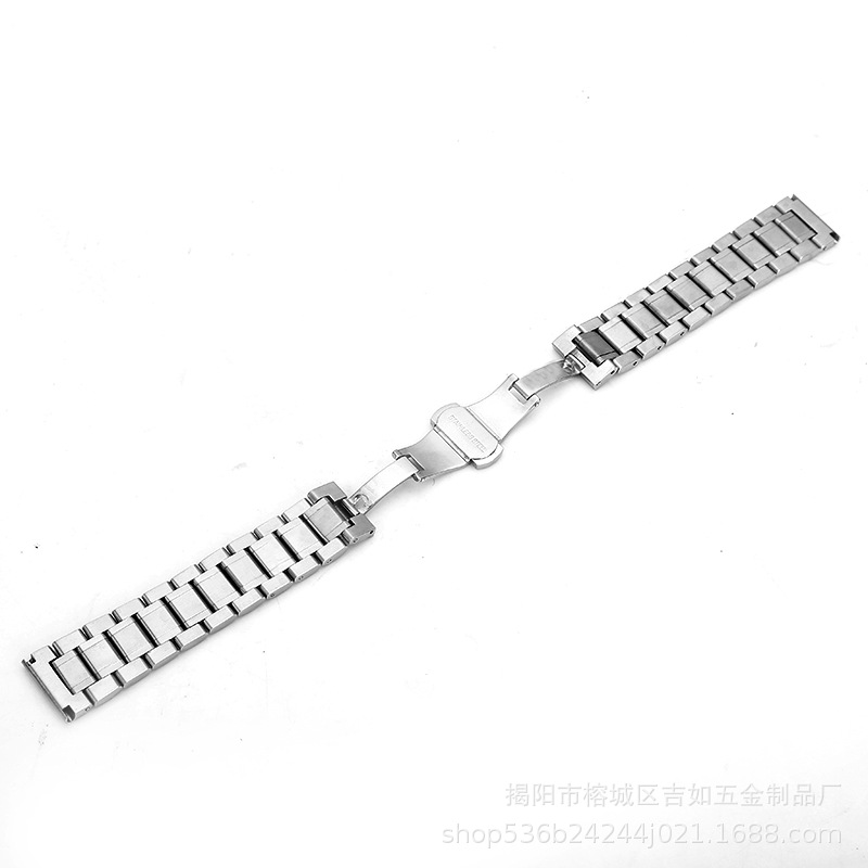 Adecuado para famoso artesano romántico Acero inoxidable sólido correa de cinco cuentas sólida mariposa hebilla iwatch8 Apple correa de reloj