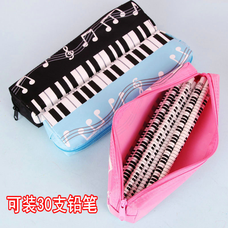 ピアノ小学生筆袋四角い筆袋単層鉛筆袋音符ピアノ文房具袋文房具箱音符筆袋
