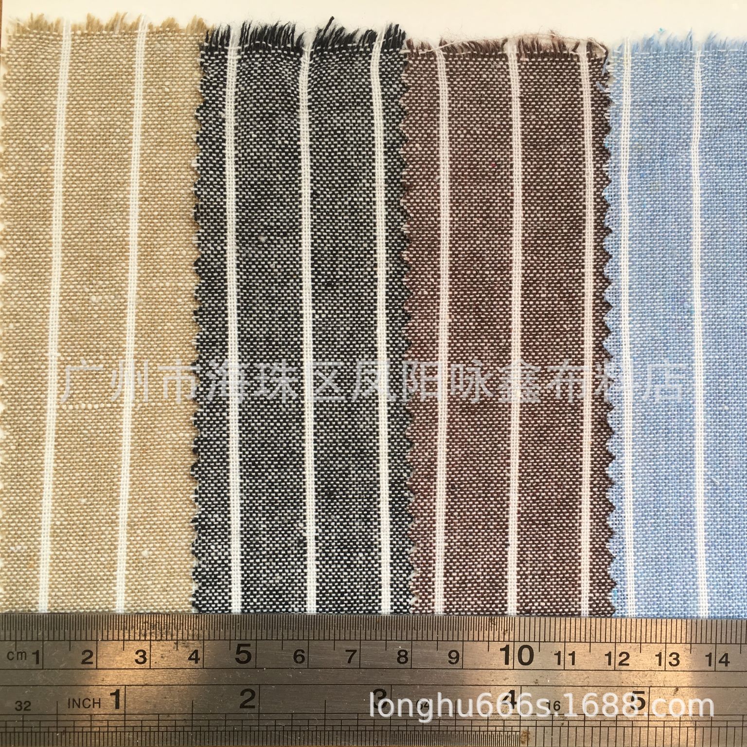 现货供应 色织麻棉条纹面料 间条麻棉 色织条子麻棉