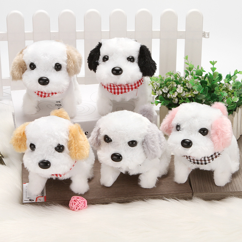 Juguete de simulación para niños perro eléctrico 1-3 peluche conejito gato mascota puesto peluche electrónico para mascotas