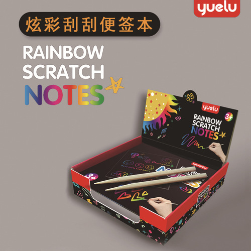 Yuelu YUELU sticky notes scratch-off paintings 100 pieces of colorful message scratch-off paper creative cross-border best-selling graffiti paintings
