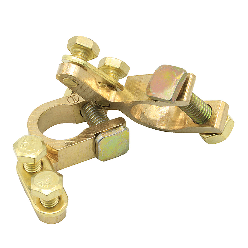 Suministro de latón pesado batería pila cabeza clip conector de la batería cable de la batería presionando clip de cobre clip de la batería