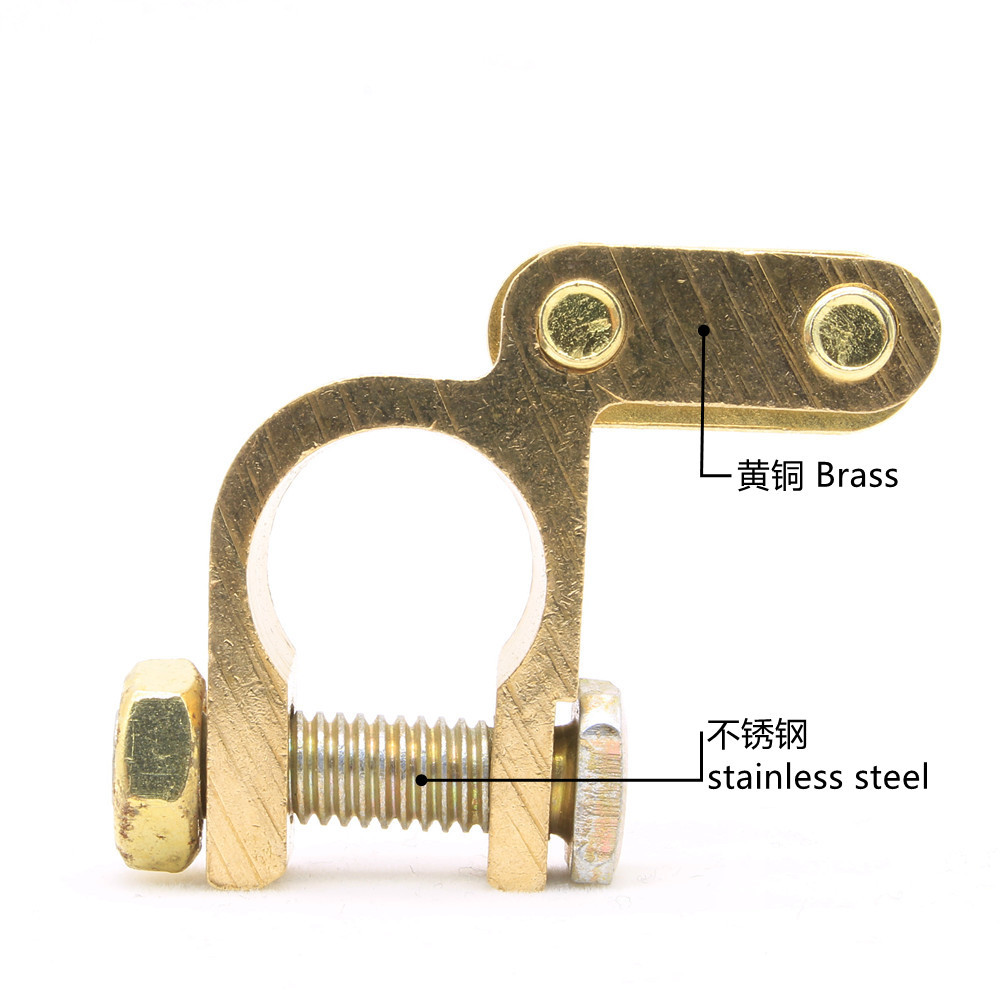 Suministro de latón pesado batería pila cabeza clip conector de la batería cable de la batería presionando clip de cobre clip de la batería