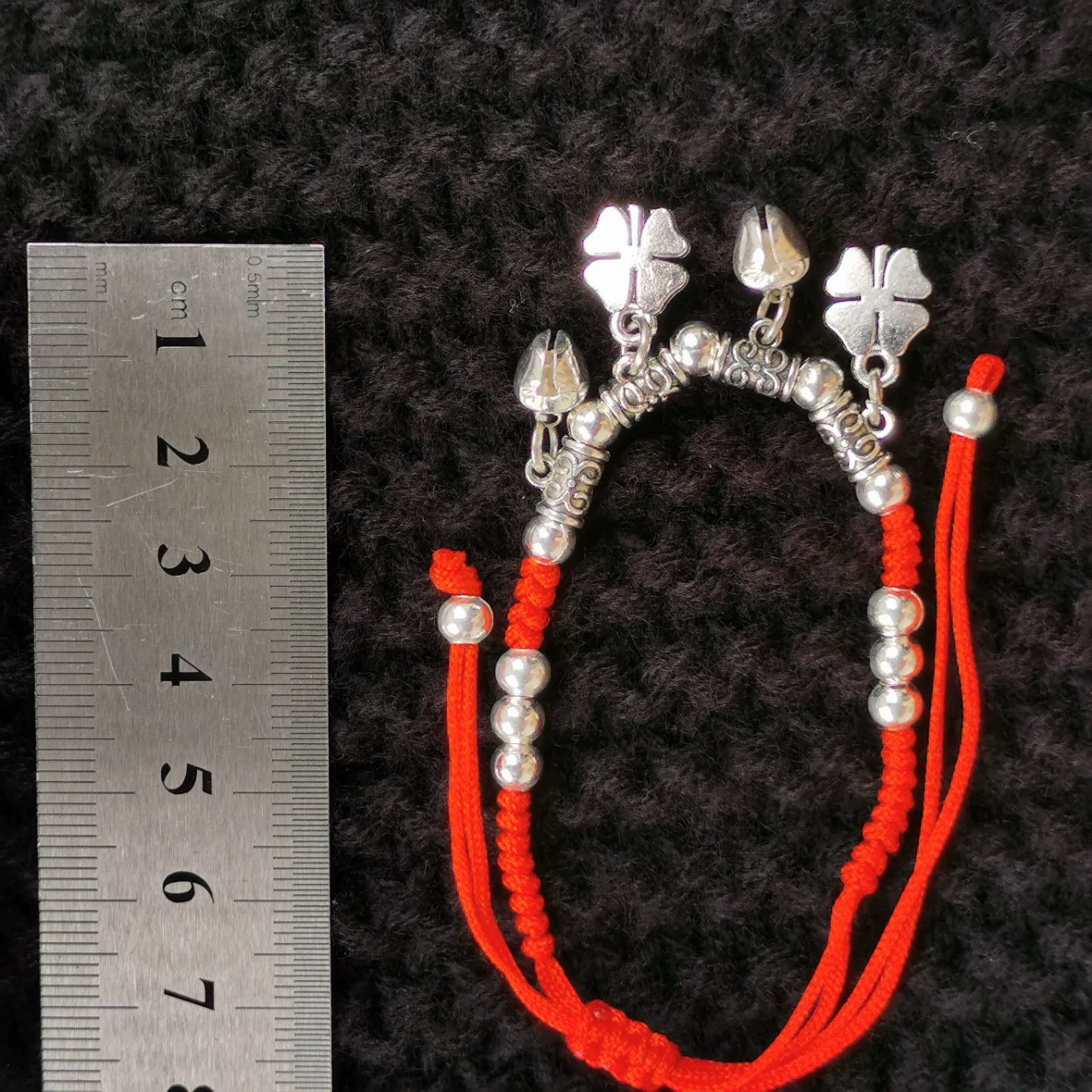 Woven Red Rope Bracelet, Miao/Tibetan Silver Alloy Charms, Ankle & Wrist, Multiple Styles