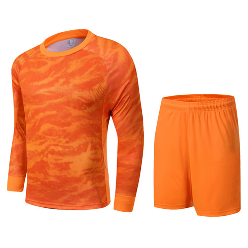 Summer Student Long-Sleeve Soccer Uniform Sports Set for Boys and Girls, Goalkeeper Uniform with Leopard Print Camouflage Goalkeeper Uniform, Goalkeeper Net