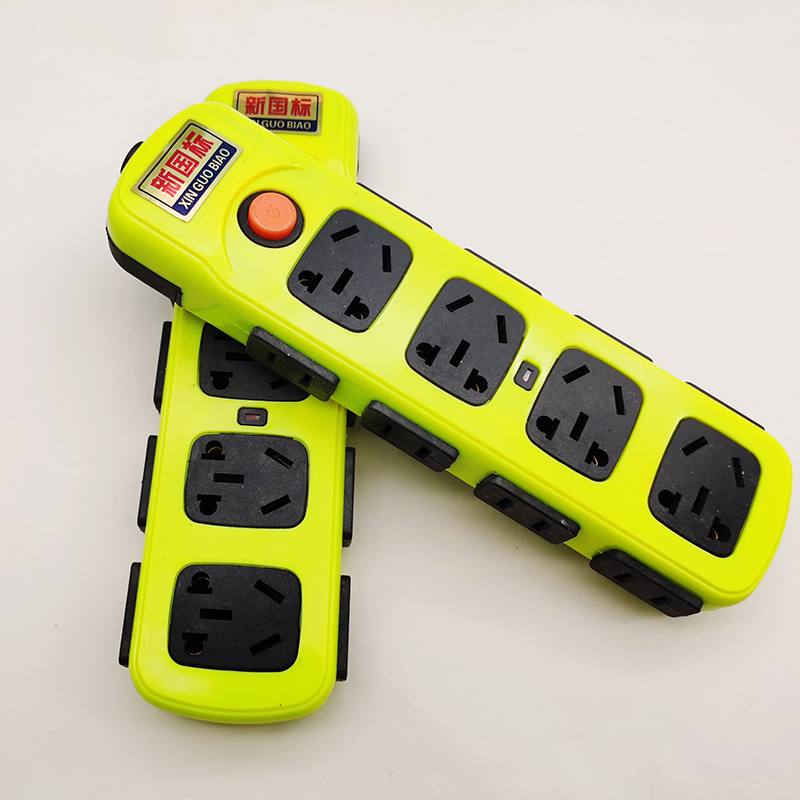 供应36孔带开关一体成型包胶地拖插座防摔无线地拖插座多位排插