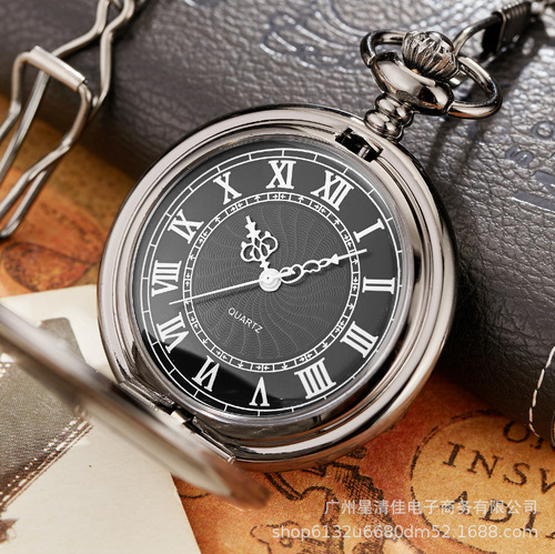 Factory direct selling hot selling classic carved 114 flip pocket watch retro watch men and women student gift hanging watch pocket watch