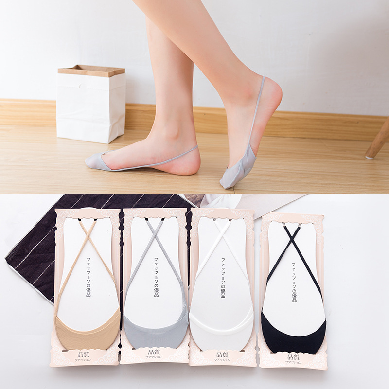 High-Heeled Shoe Socks for Women, Summer Thin Ice Silk Socks, Anti-Slip, Non-Slip Boat Socks, Sandals, Shallow Invisible Women's Socks