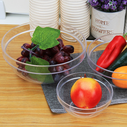 Acrylic salad bowl square plastic anti-fall ice powder sugar water bowl multi-specification commercial tableware thickened condiment bowl