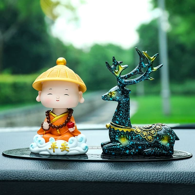 Deer Car Interior Decorations, Car ornaments - peace-xiangyun-monk-blue-deer-long-anti-slip-mat