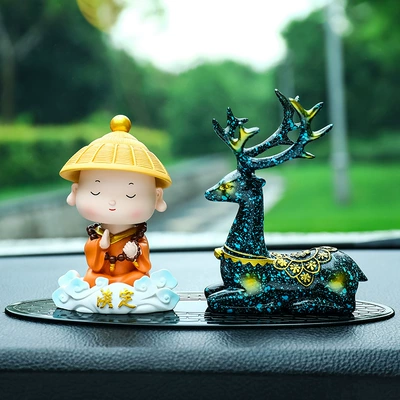 Car ornaments, Car Ornaments, High-End Little - calm-xiangyun-monk-blue-deer-long-anti-slip-mat