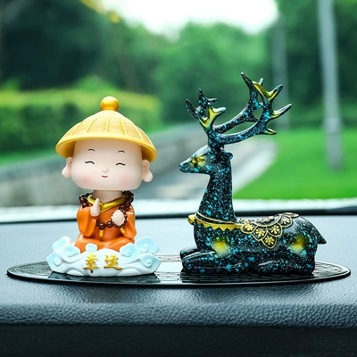 Car ornaments – New High-End Car Decorations - lucky-xiangyun-monk-blue-deer-long-anti-slip-mat