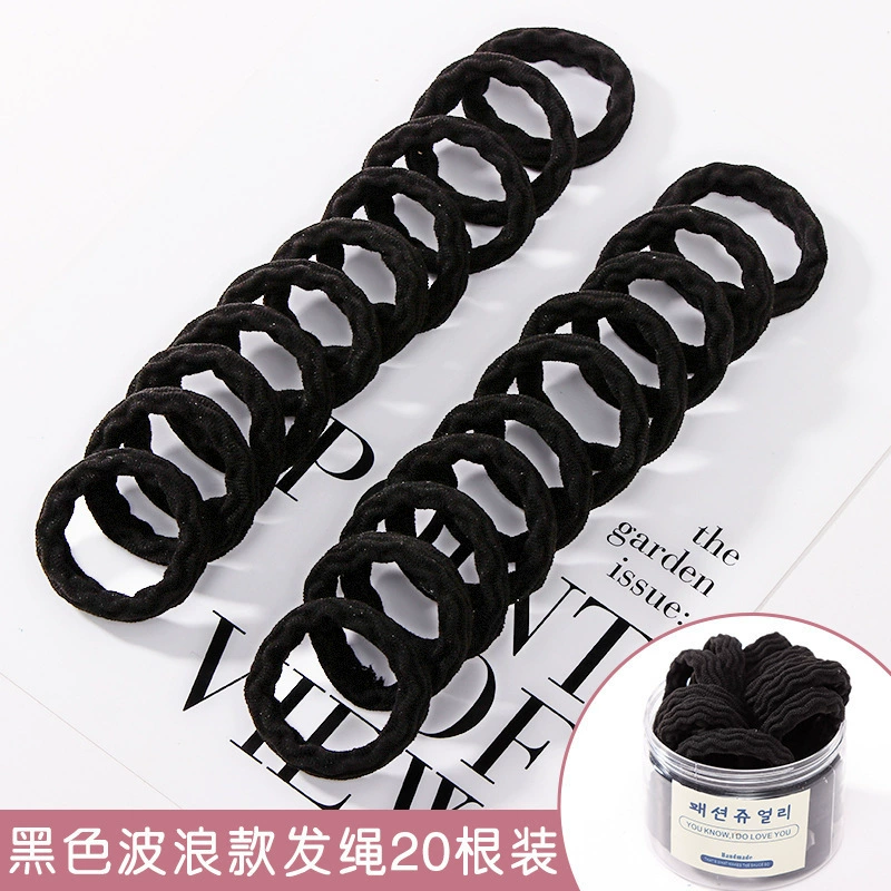 Hair Rope Set (cute harmless) Korean-Style Elastic Hair Ties, No Hair Damage, 20 pcs Jar