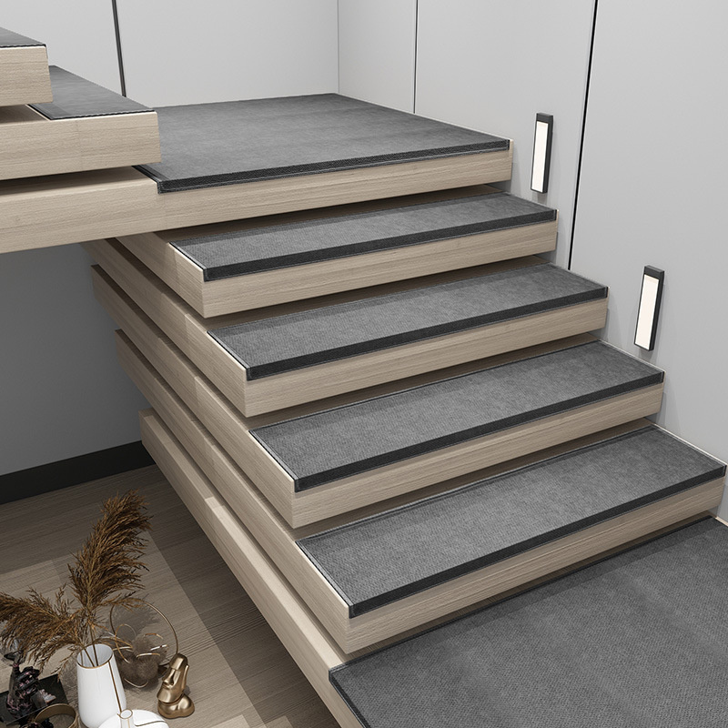 Estera de paso de simple escalera moderna escalera autoadhesiva sin pegamento estera antideslizante alfombra de escalera de madera maciza de color sólido para el hogar