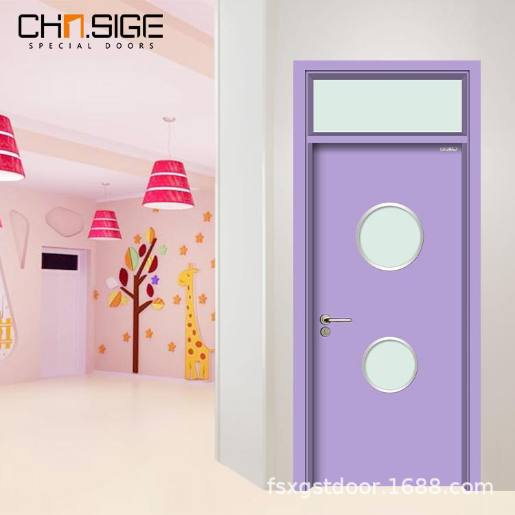 西格特种门厂家丁制单开幼儿园卡通门带上亮双圆青少年活动中心门