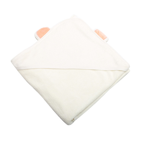 3D Ear-Shaped Bamboo Fiber Baby Blanket for Mother and Baby, Water- Absorbent Quick-Dry with Cap, Bath Towel