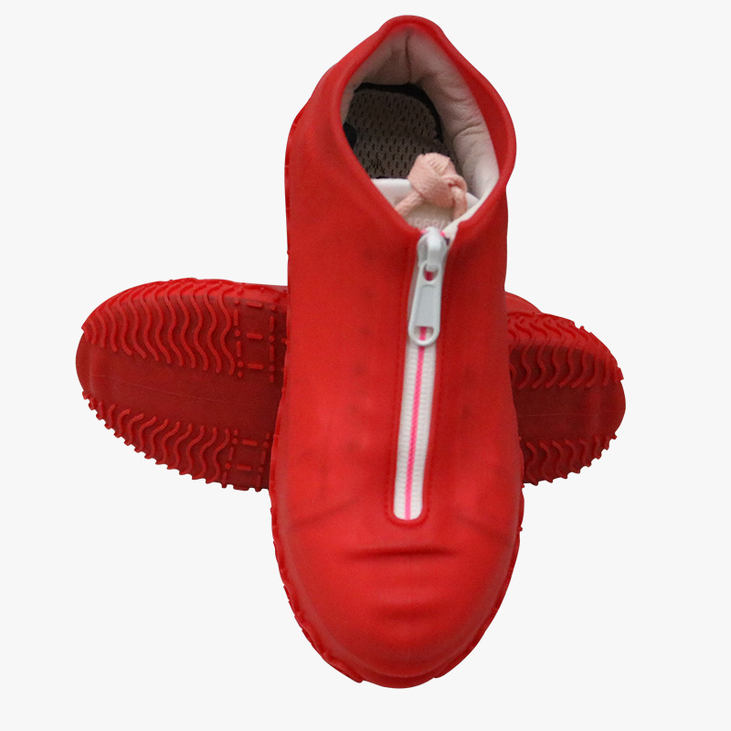 En stock suministro directo conveniente cremallera impermeable engrosada resistente al desgaste adulto cubierta del zapato a prueba de lluvia al aire libre nieve antideslizante cubierta del zapato de silicona
