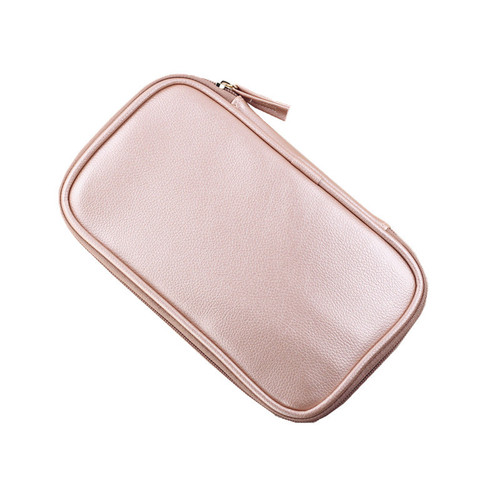 12-Port PU Makeup Brush Bag Organizer, Brush Tube Storage Tool Set, Cute & Portable Brush Holder with Chain, Cosmetic Pouch