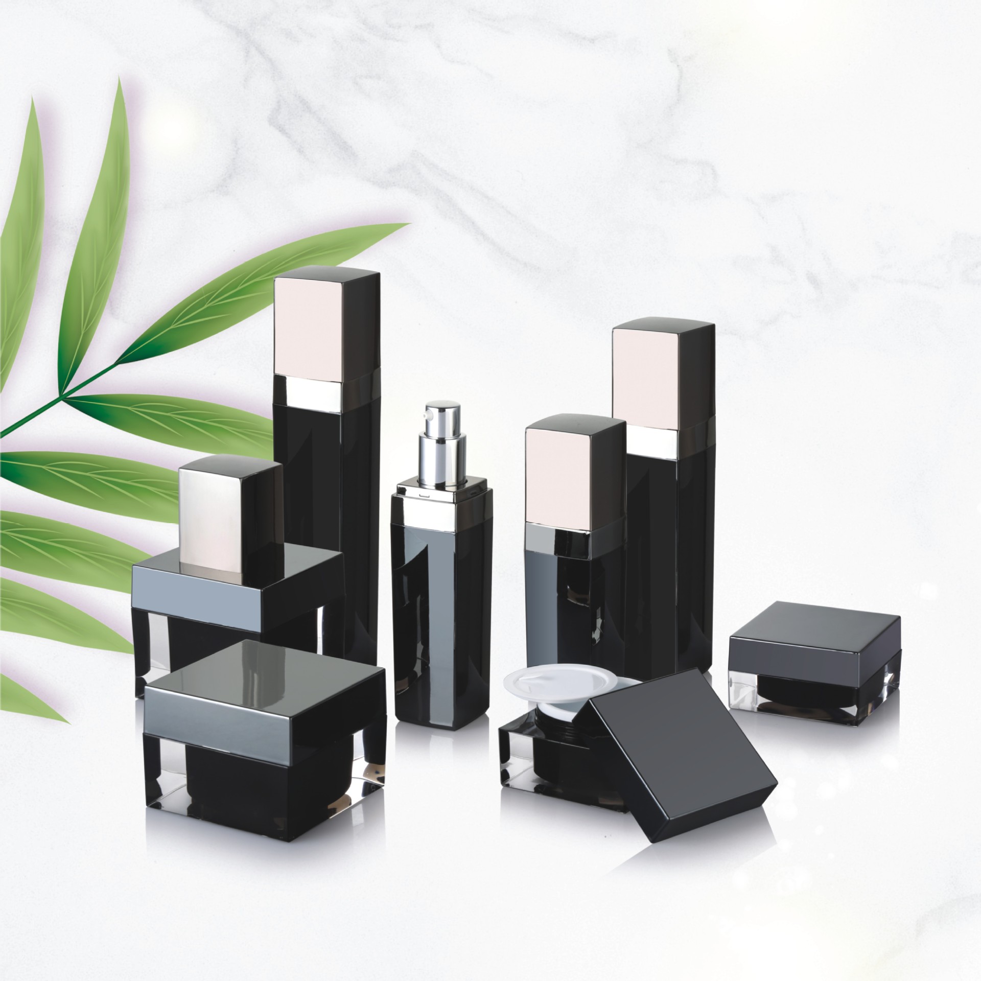 30ml 亚克力直角四方乳液瓶 30ml 亚克力精华液瓶 化妆品包材