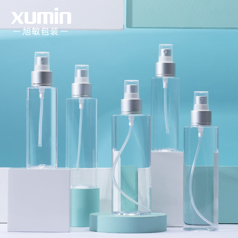 现货透明平肩塑料喷雾瓶化妆品纯露瓶 旅行便捷pet分装瓶旭敏包材