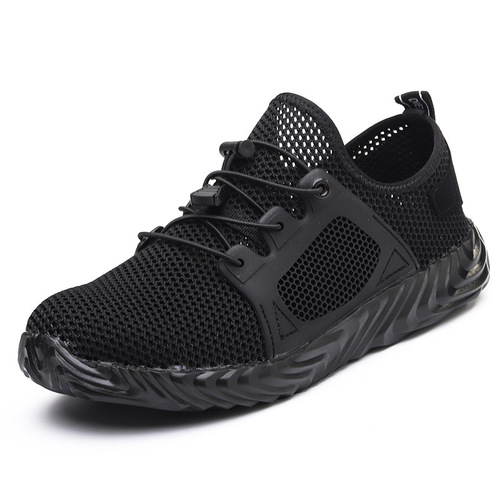 Summer wholesale non-slip wear-resistant large fly-woven labor protection shoes anti-smash and anti-puncture comfortable casual breathable protective shoes