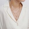 Design necklace from pearl with tassels, European style, Gothic, trend of season