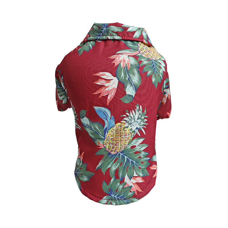 Pet Small Dog Shirt Hawaiian Flower Shirt Golden Retriever Labrador Thin Costume Alaska Husky