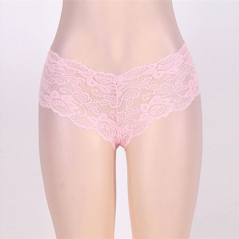 Fabricante exporta ropa interior femenina de talla grande, calzones tipo bóxer sexys de encaje jacquard con cintura media-baja, entrepierna de algodón acolchada, 6 colores