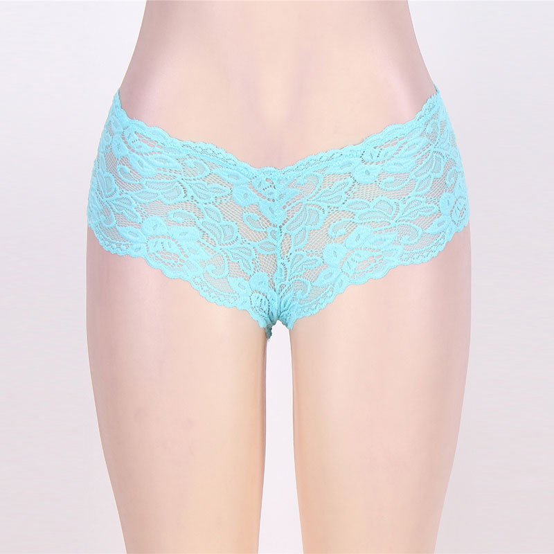 Fabricante exporta ropa interior femenina de talla grande, calzones tipo bóxer sexys de encaje jacquard con cintura media-baja, entrepierna de algodón acolchada, 6 colores