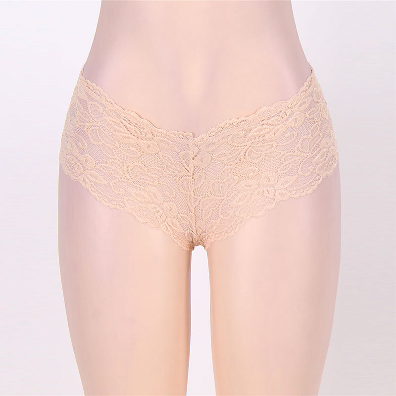 Fabricante exporta ropa interior femenina de talla grande, calzones tipo bóxer sexys de encaje jacquard con cintura media-baja, entrepierna de algodón acolchada, 6 colores