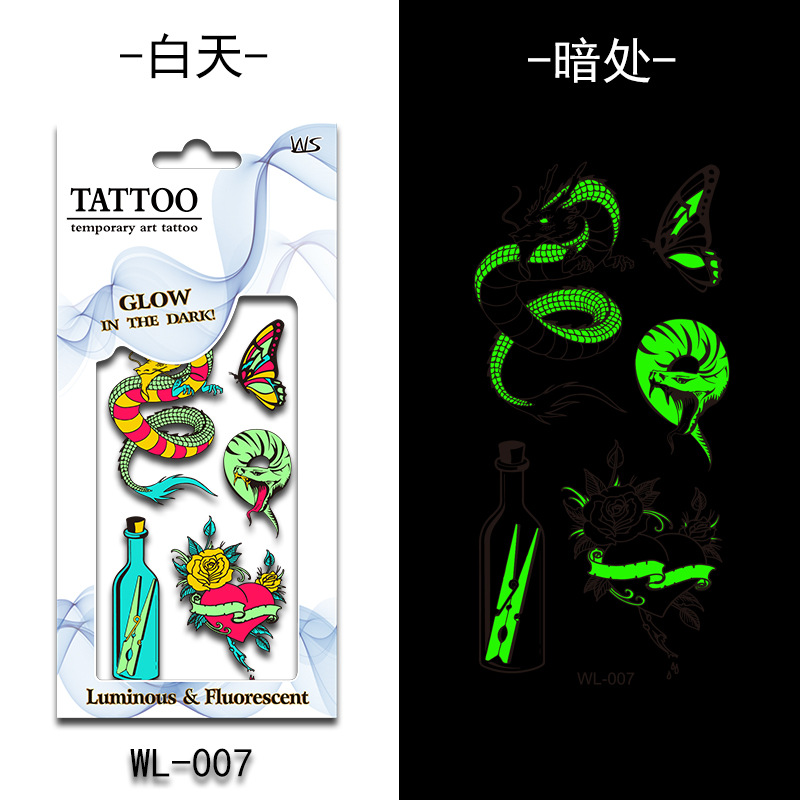 Tatuajes Temporales Luminosos Fluorescentes de Papel de Transferencia de Agua para Halloween image 13