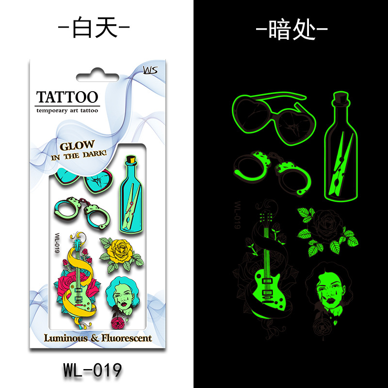 Tatuajes Temporales Luminosos Fluorescentes de Papel de Transferencia de Agua para Halloween image 25