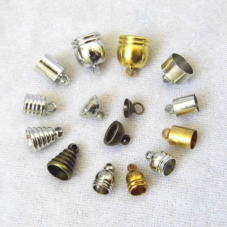 现货手工diy饰品配件批发米雕金属瓶盖 金属吊帽流苏吊钟多款可选