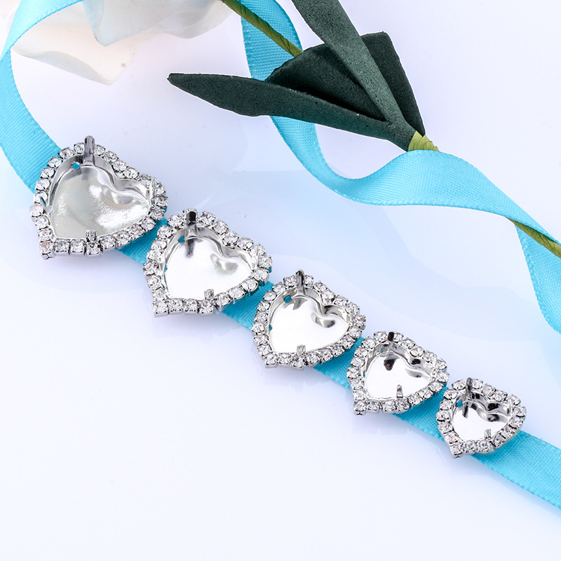 Hebilla de cristal de soldadura galvanoplastia, soporte vacío, borde, garra de cobre cosida a mano, material de bricolaje, accesorios de molde de diamantes hechos a mano de bricolaje de cristal