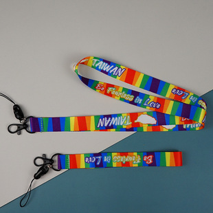 Factory printing LOGO polyester thermal transfer mobile phone lanyard certificate lanyard badge work card lanyard