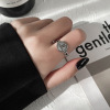 Retro fashionable one size brand ring hip-hop style, European style, silver 925 sample, Japanese and Korean, simple and elegant design, punk style, on index finger