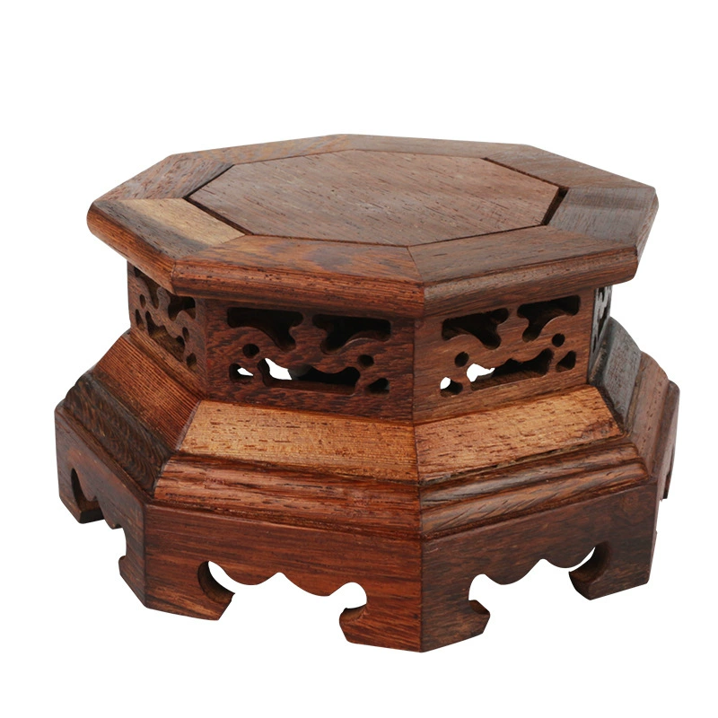 Махагон carved vase base solid wood chicken wenge wood craft solid wood flower pot strange stone ornaments customization