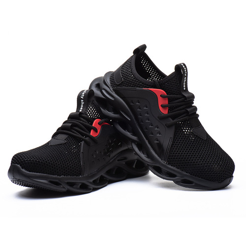 Cross-border new breathable labor protection shoes summer mesh fly-woven anti-smash and puncture-proof work shoes lightweight safety protective shoes