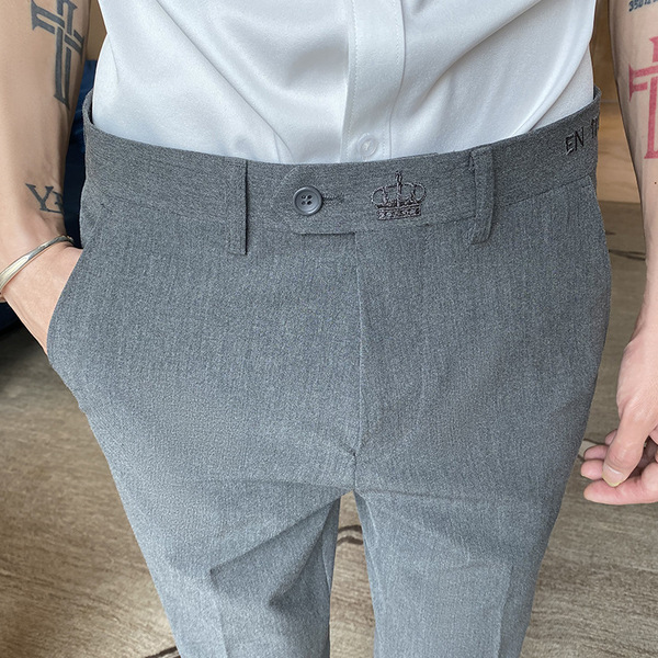 Summer breathable casual thin fitted trousers