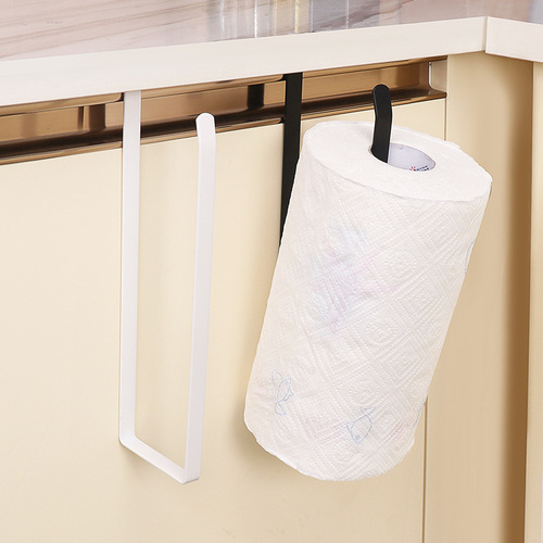 No-punch kitchen paper towel holder wall-mounted lazy paper roll holder rag hanger plastic wrap storage rack cabinet hanger