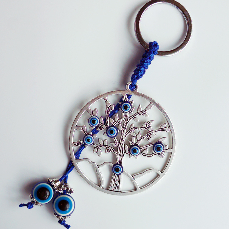 Foreign trade cross-border supply Turkey blue eyes jewelry evil eye Tree of Life Wisdom Tree keychain pendant