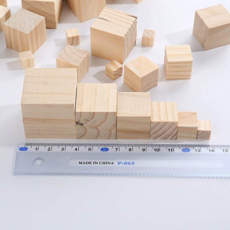 Деревянный квадратный конструктор с принадлежностями, ручная работа