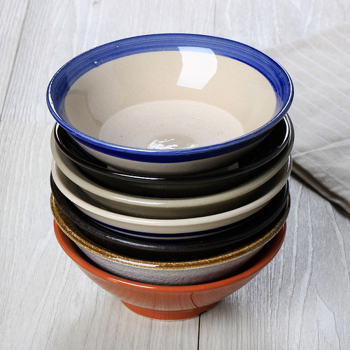 Home Ceramic Meicai Kouchou Bowl Old Style Commercial Steam Bowl High Temperature Retro Clay Wine Bowl Hot Pot Dish Bowl Rice Bowl