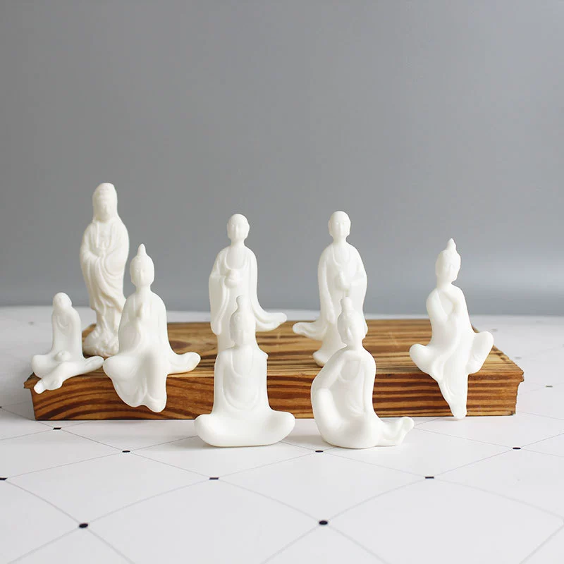 Креативный керамический мини-дом ручной работы персонажи дзен белый фарфор кабинет дом украшение для гостиной китайский нефритовый фарфор маленькие украшения