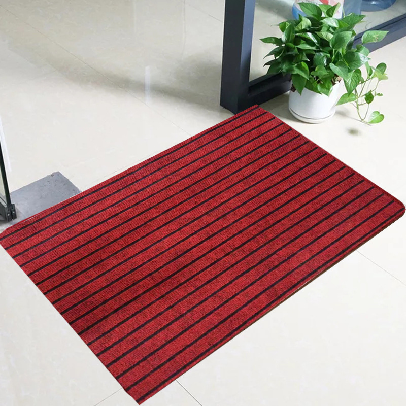 Fábrica al por mayor de PVC compuesto inferior siete rayas alfombra Hotel corredor puerta completa estera aceite-prueba absorbente alfombra de piso