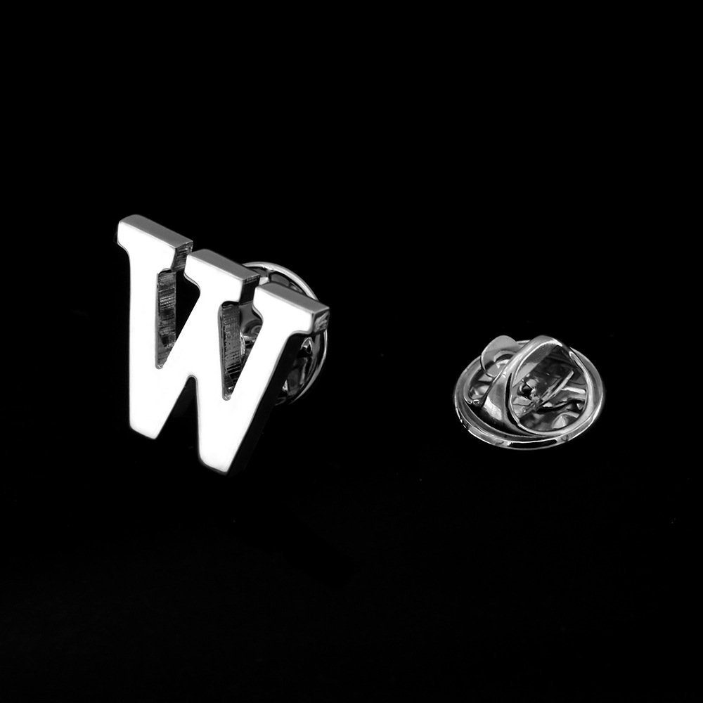 [Cobre puro de doble capa de galvanoplastia sin inventario] Joyería de los hombres de moda 26 letras broche collar pin insignia al por mayor