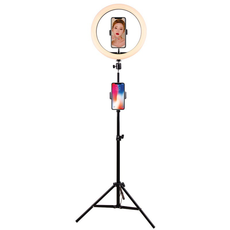 Mobile Live llenar luz traje selfie soporte trípode ancla belleza luz transfronteriza anillo de 12 pulgadas luz de iluminación