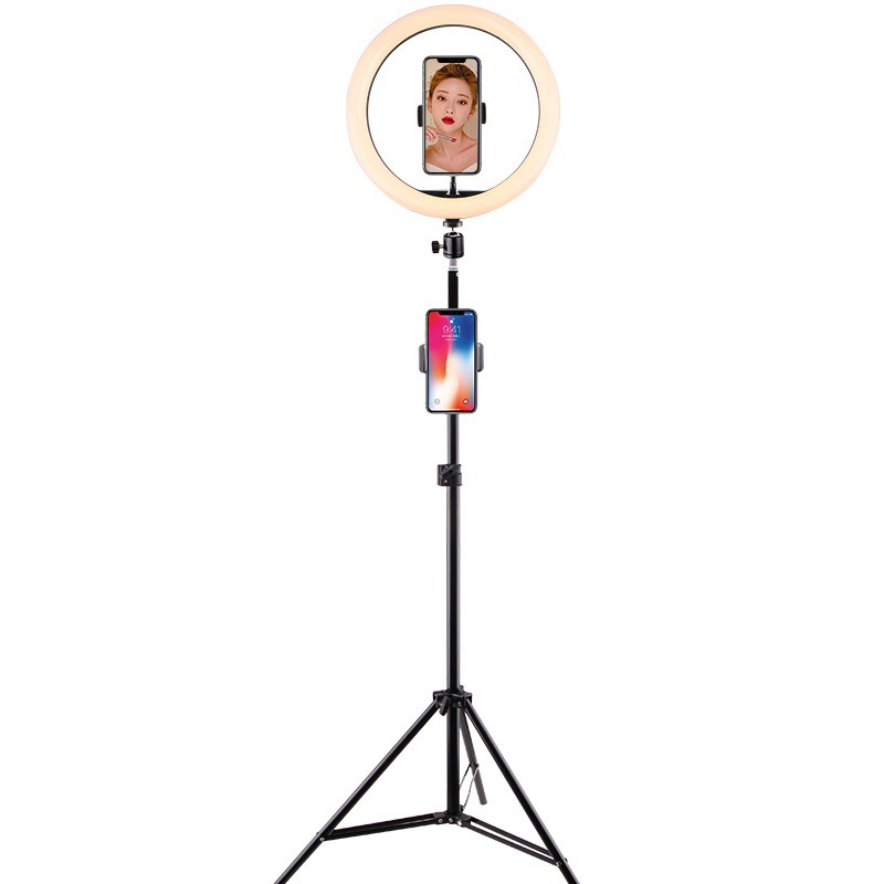Mobile Live llenar luz traje selfie soporte trípode ancla belleza luz transfronteriza anillo de 12 pulgadas luz de iluminación